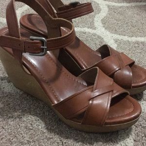 Madewell Wooden Sole Leather Wedges